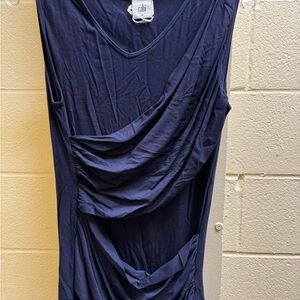 CAbi Dark Blue V-Neck Sleeveless Blouse